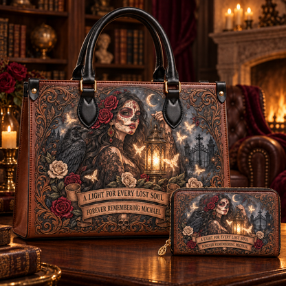 Personalized Keeper of Lost Souls Leather Handbag + Free Matching Wallet
