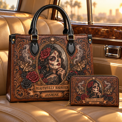 Personalized Beautifully Haunted Leather Handbag + Free Matching Wallet
