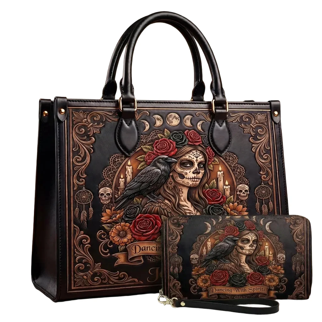 Dancing With Spirits Personalized Leather Bag + Free Wallet