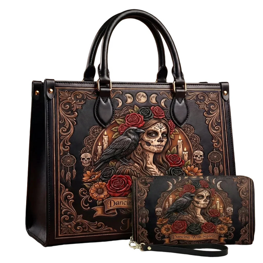 Dancing With Spirits Personalized Leather Bag + Free Wallet