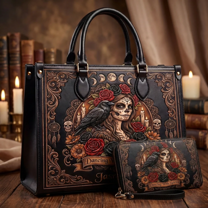 Dancing With Spirits Personalized Leather Bag + Free Wallet