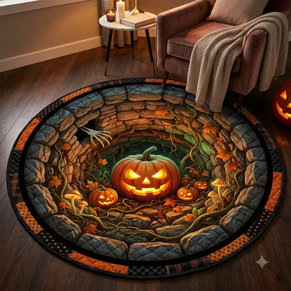 3D Halloween Pumpkin Portal Illusion Rug