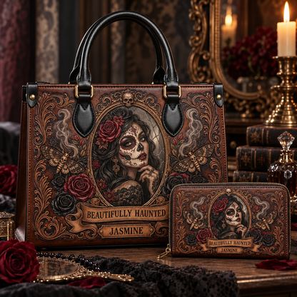 Personalized Beautifully Haunted Leather Handbag + Free Matching Wallet