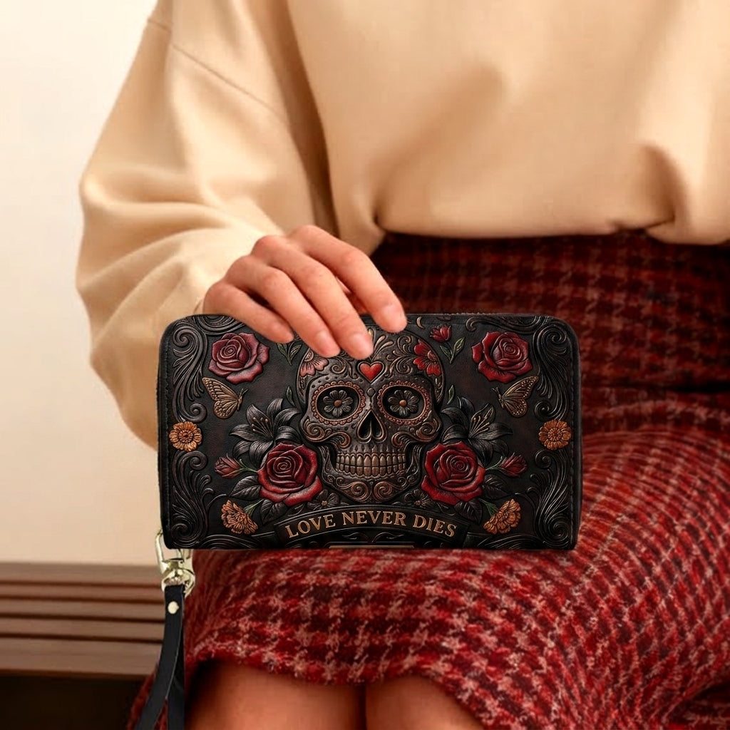 Moonlit Skull Personalized Leather Bag + Free Wallet