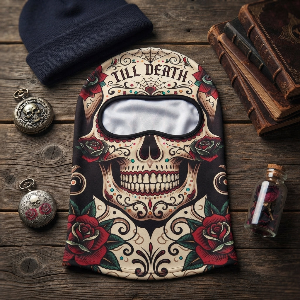 Classic Sugar Skull Gothic Ski Mask