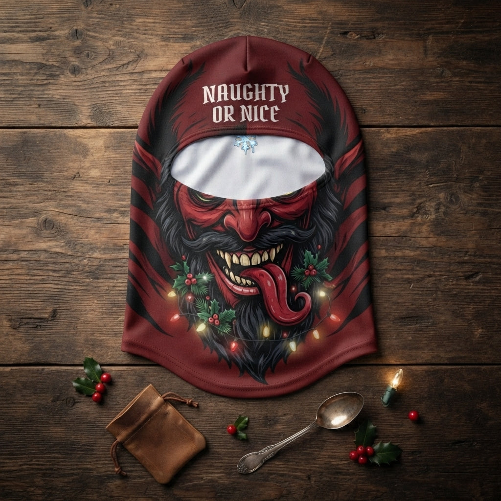 Naughty or Nice Evil Santa Christmas Ski Mask