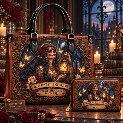Their Love Still Guides Me Memorial Leather Handbag + Free Matching Wallet
