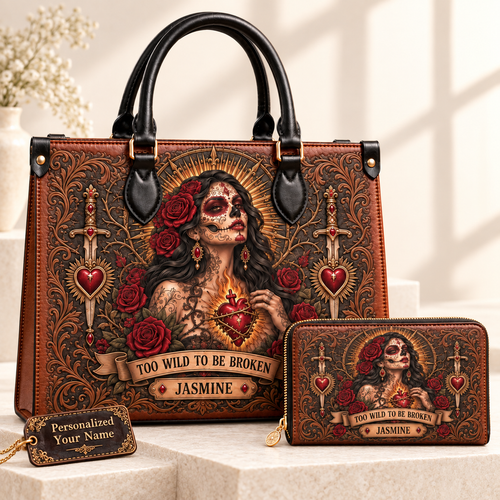 Too Wild To Be Broken Leather Handbag + Free Matching Wallet