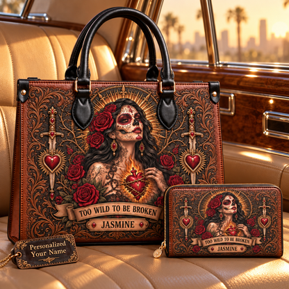 Too Wild To Be Broken Leather Handbag + Free Matching Wallet