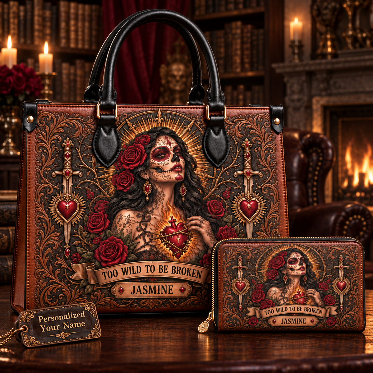 Too Wild To Be Broken Leather Handbag + Free Matching Wallet