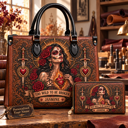 Too Wild To Be Broken Leather Handbag + Free Matching Wallet