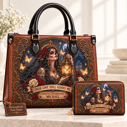 Their Love Still Guides Me Memorial Leather Handbag + Free Matching Wallet
