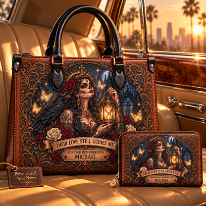 Their Love Still Guides Me Memorial Leather Handbag + Free Matching Wallet