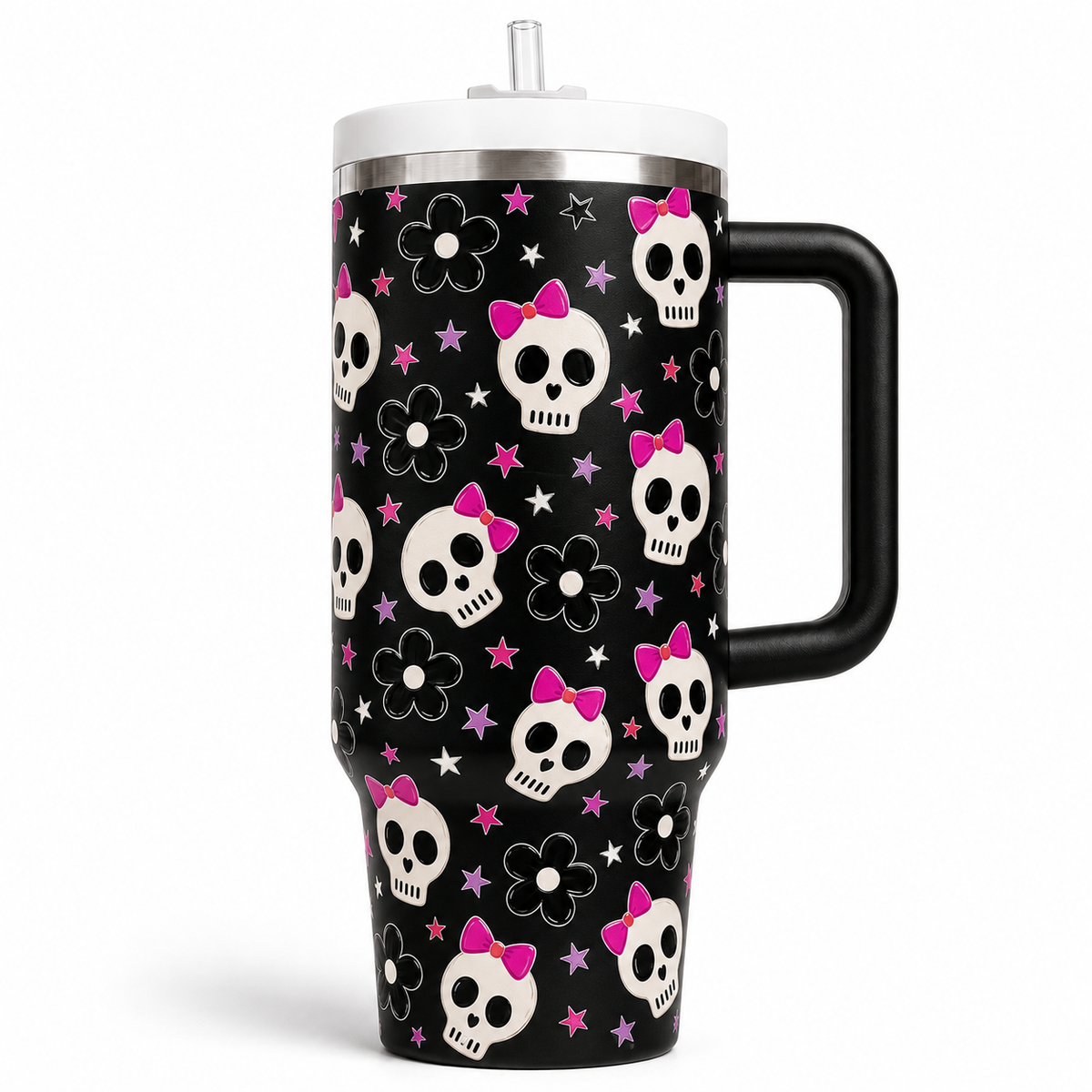 Pink Skull Tumbler 40oz