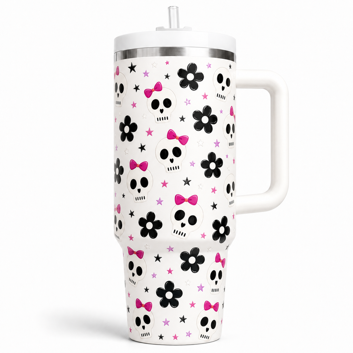 Pink Skull Tumbler 40oz