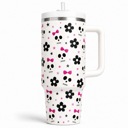 Pink Skull Tumbler 40oz