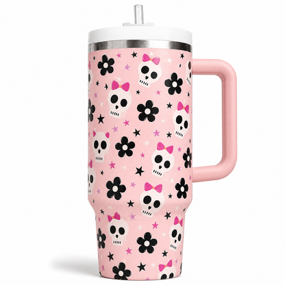Pink Skull Tumbler 40oz