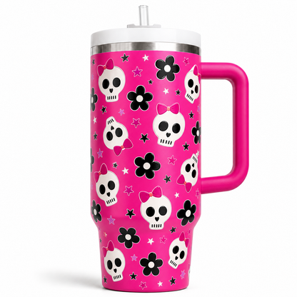 Pink Skull Tumbler 40oz