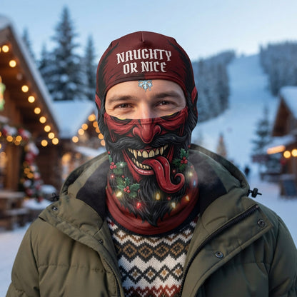Naughty or Nice Evil Santa Christmas Ski Mask