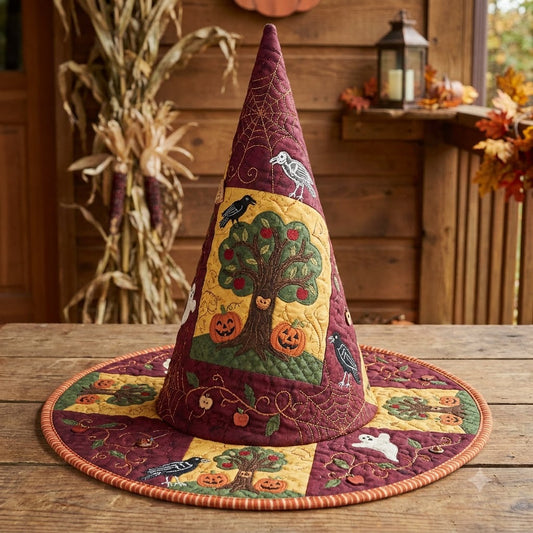 Harvest Tree Quilted Witch Hat