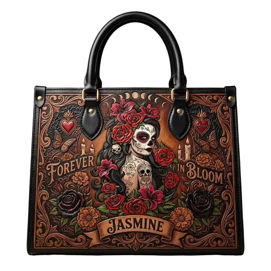 Midnight Calavera Personalized Leather Bag + Free Wallet
