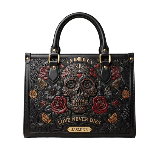 Moonlit Skull Personalized Leather Bag + Free Wallet
