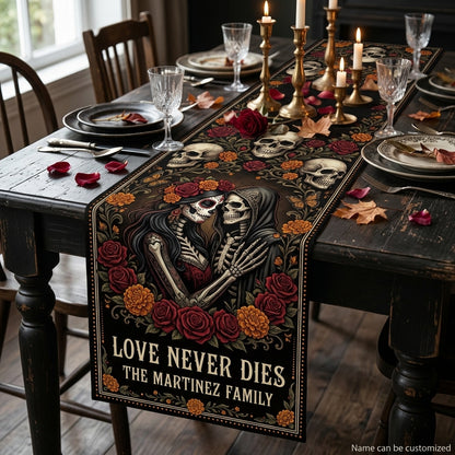 Gothic Skeleton Couple Table Runner