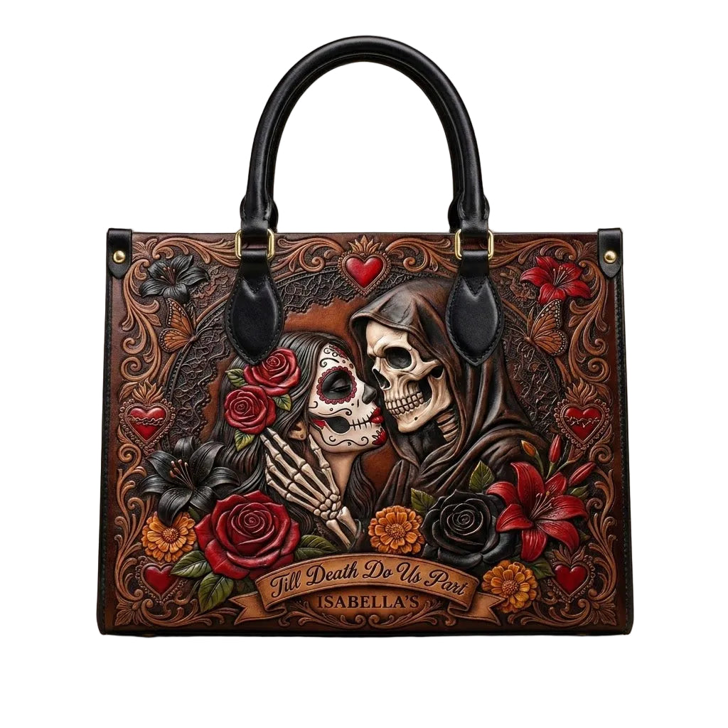 Till Death Do Us Part Personalized Leather Bag + Free Wallet