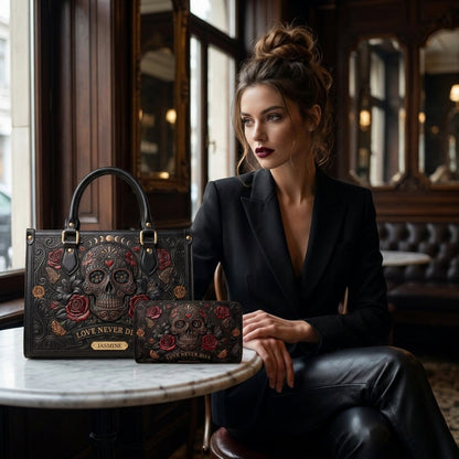Moonlit Skull Personalized Leather Bag + Free Wallet
