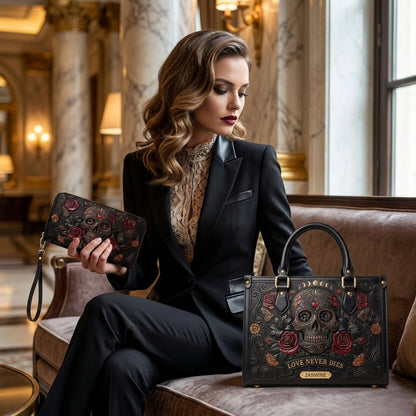 Moonlit Skull Personalized Leather Bag + Free Wallet