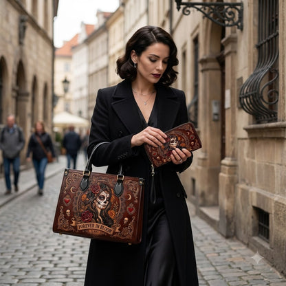 La Catrina Forever In Bloom Personalized Leather Bag + Free Wallet