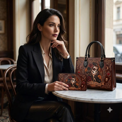La Catrina Forever In Bloom Personalized Leather Bag + Free Wallet