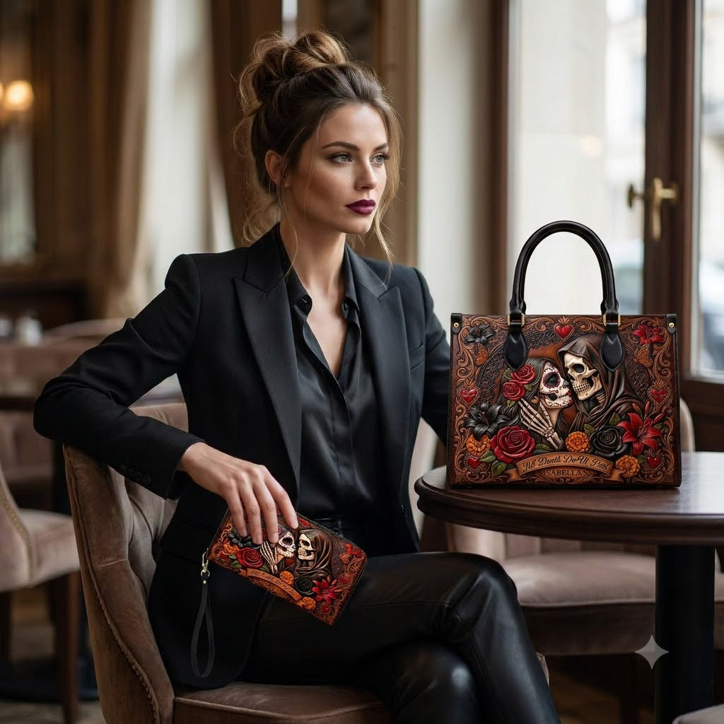 Till Death Do Us Part Personalized Leather Bag + Free Wallet