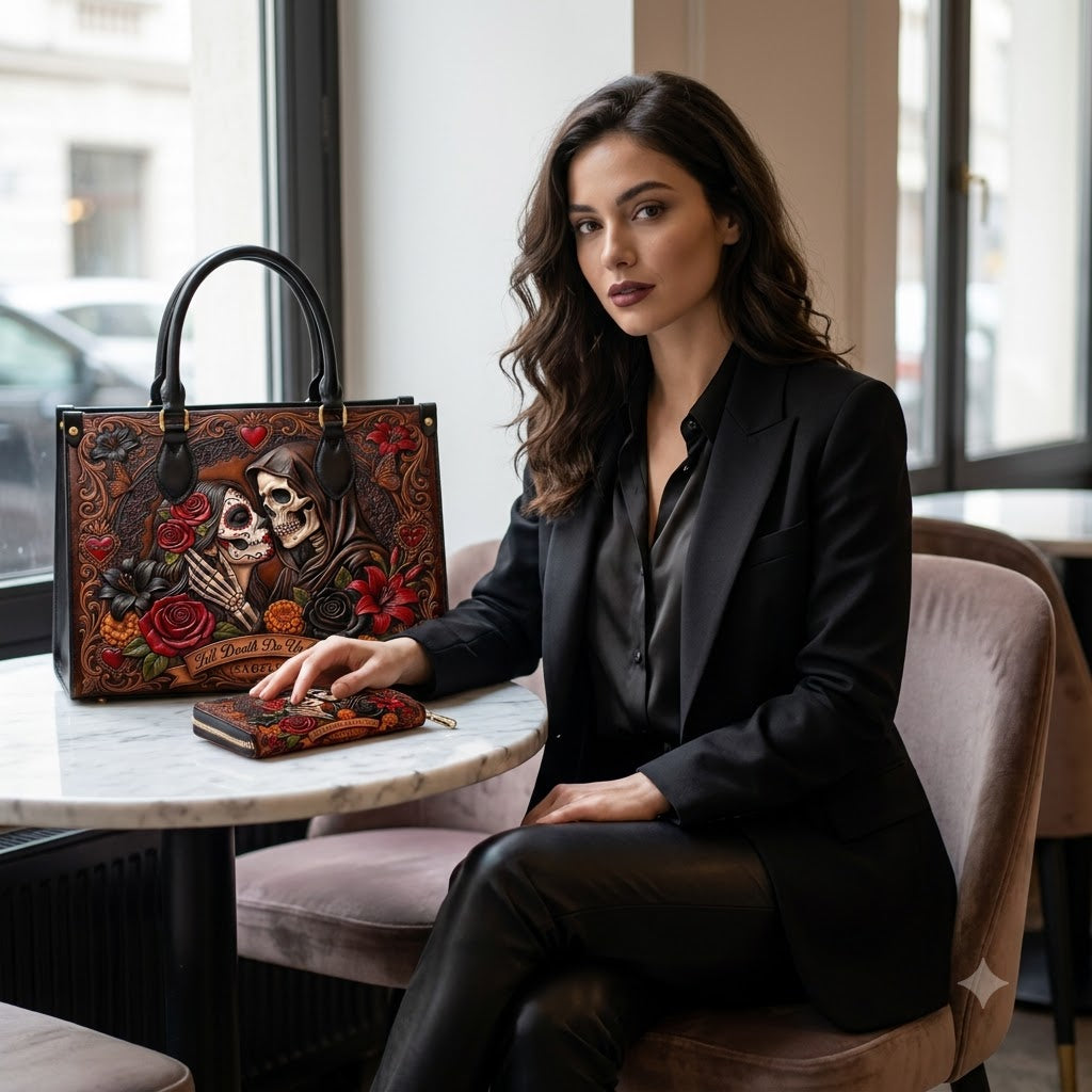 Till Death Do Us Part Personalized Leather Bag + Free Wallet