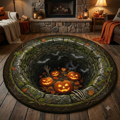 3D Halloween Pumpkin Portal Illusion Rug