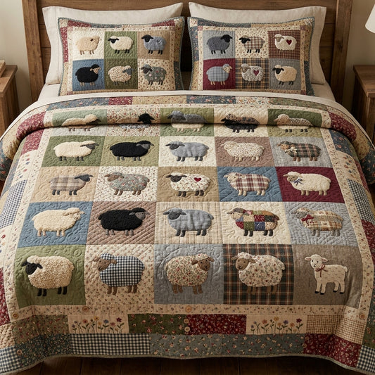 Colorful Sheep Quilted Bedding Set