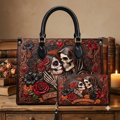 Till Death Do Us Part Personalized Leather Bag + Free Wallet