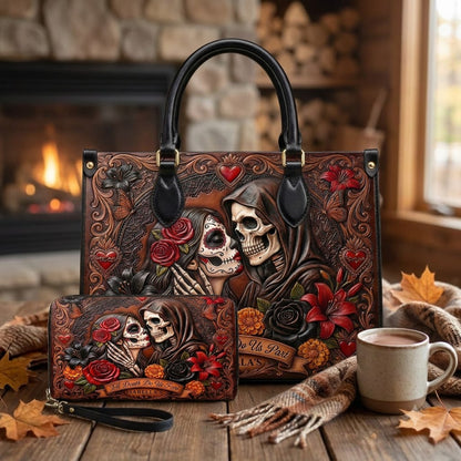 Till Death Do Us Part Personalized Leather Bag + Free Wallet