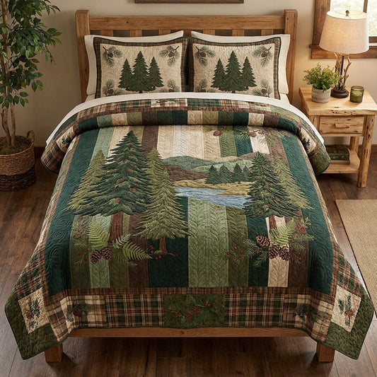Quiet Forest Quilted Bedding Set