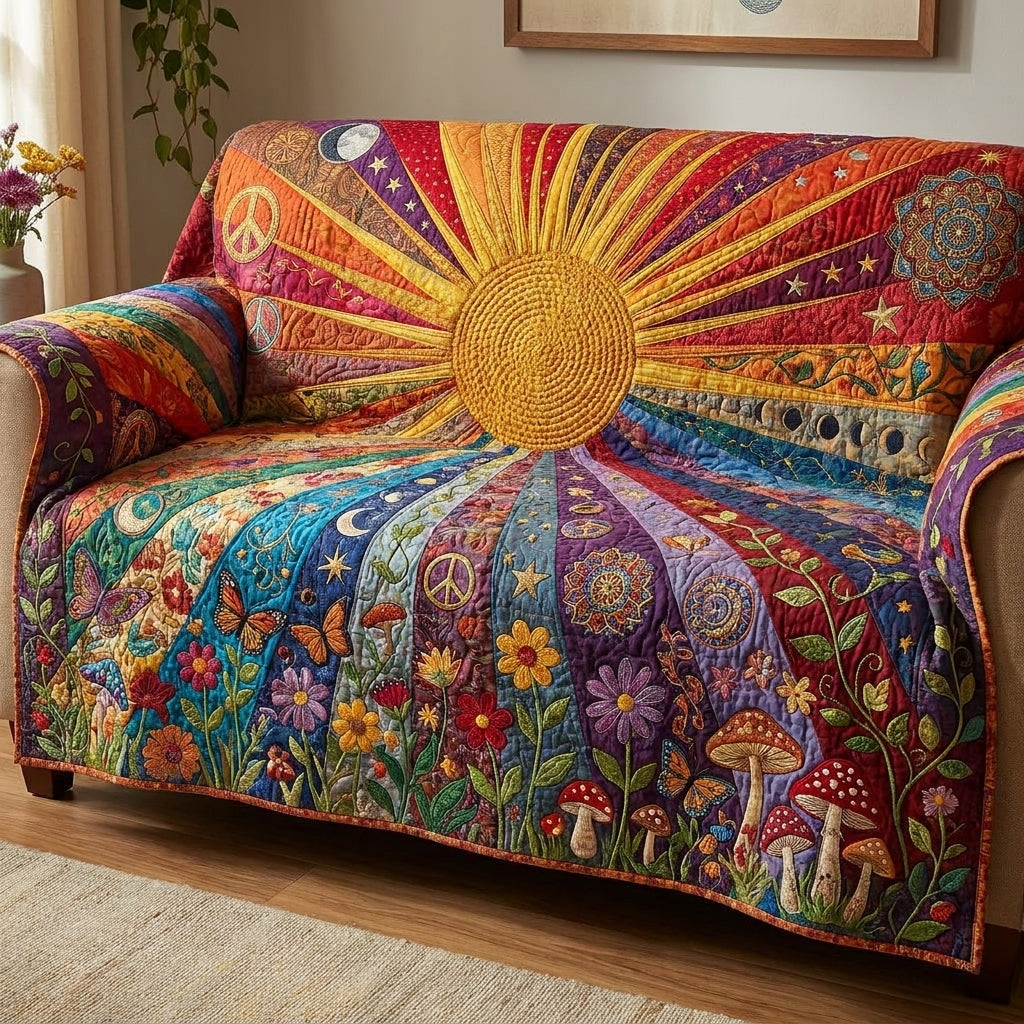 The Sun Quilted Sofa Cover