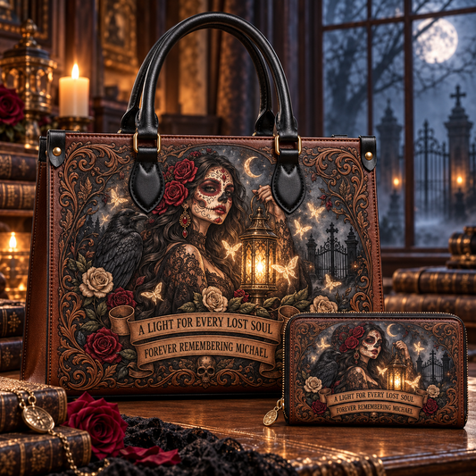 Personalized Keeper of Lost Souls Leather Handbag + Free Matching Wallet