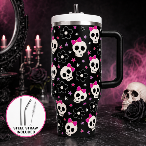 Pink Skull Tumbler 40oz