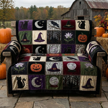 Gothic Cat Quilted Sofa Cover