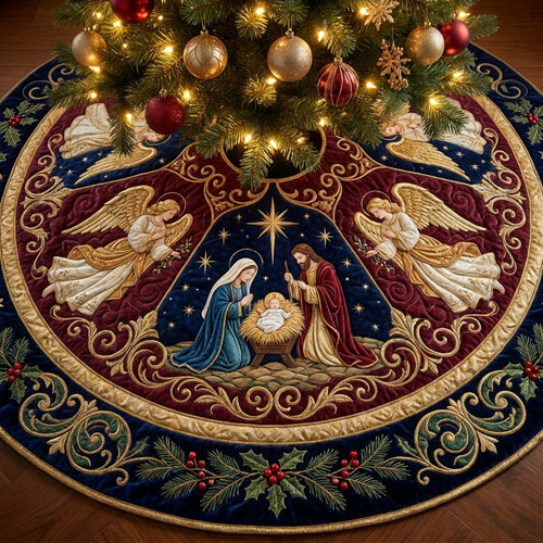Angel's Grace Quilt Christmas Tree Skirt