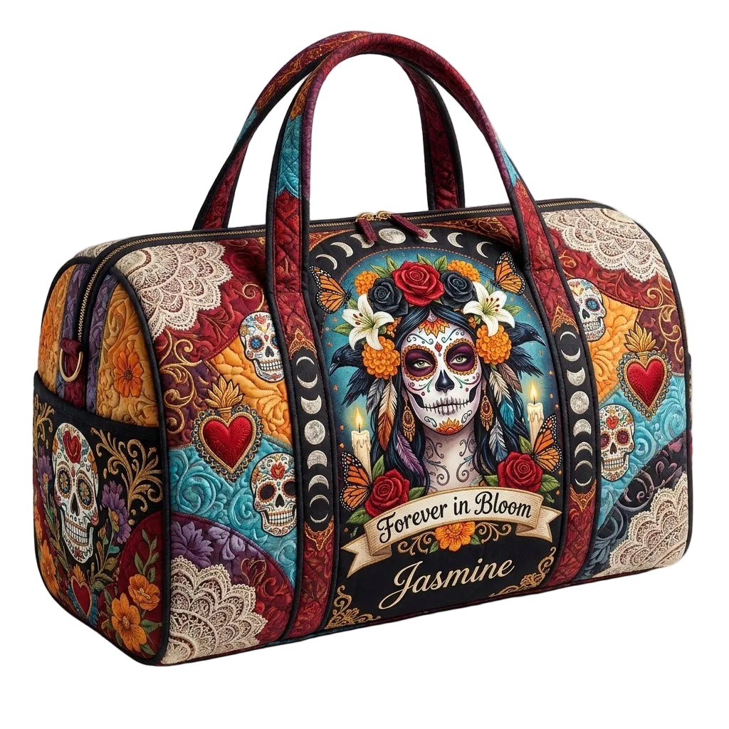 Forever In Bloom Personalized Quilted Pillow Bag