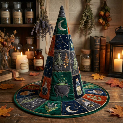 Mystic Herbs Quilted Witch Hat