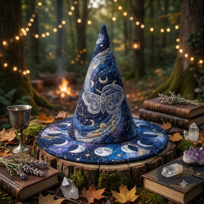 Luna Moth Quilted Witch Hat