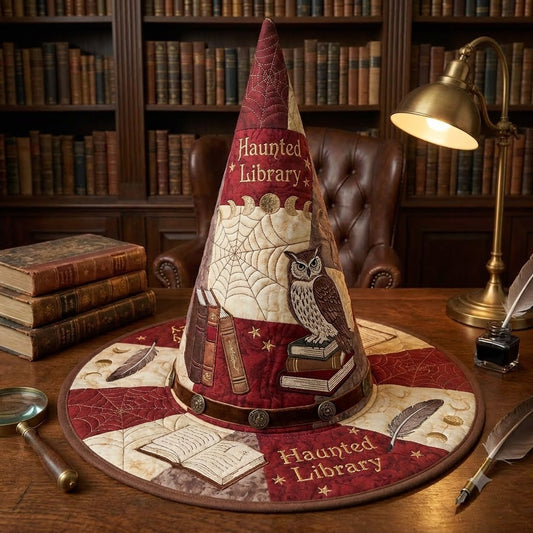 Haunted Library Quilted Witch Hat