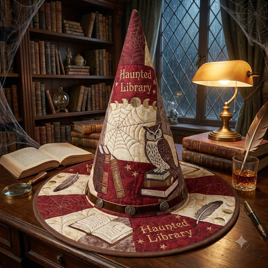 Haunted Library Quilted Witch Hat