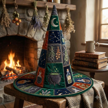 Mystic Herbs Quilted Witch Hat